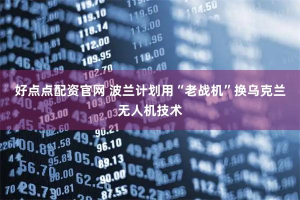 好点点配资官网 波兰计划用“老战机”换乌克兰无人机技术